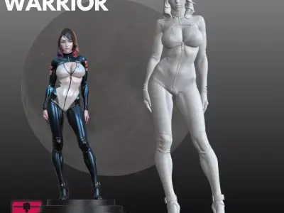 Futuristic Pilot Girl STL SciFi Collector 3D Model 3D print model