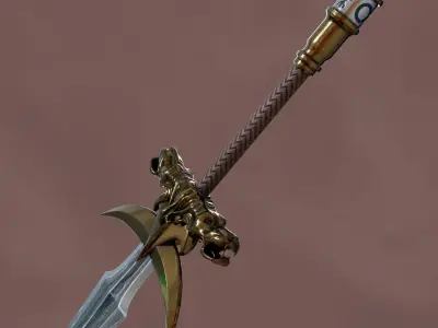 Medieval Sword Low-poly 3D model 21