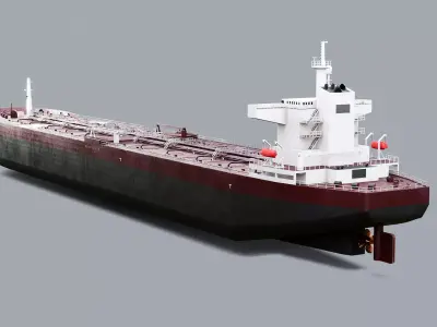 Oil Tanker Ship Modern Cargo Vessel Low-poly 3D model
