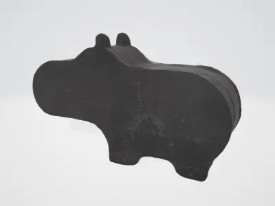 Minimalist Rhinoceros Silhouette 3D Asset Low-poly 3D model