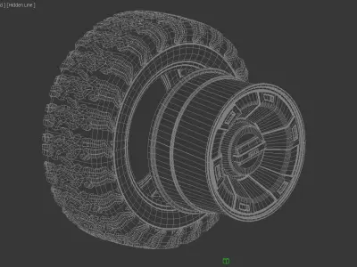 Off road wheel 3D model get