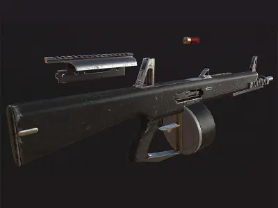 3DRT - Modern firearms HD - AA-12 Low-poly 3D model