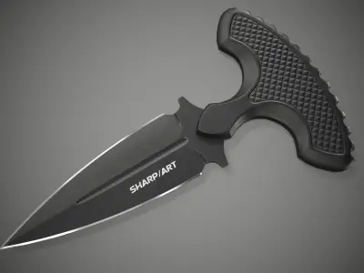 Axe Karambit Dagger Knife Weapon PBR Gameready Low-poly 3D model
