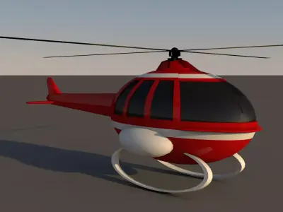 Cartoon helicopter  Free 3D model