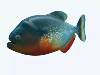 Piranha Fish 3D model get