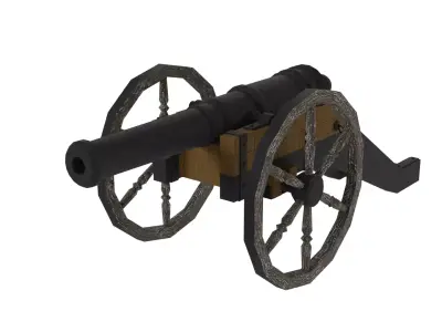 Cannon Low-poly 3D model 2