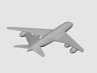 Airplane flying in sky Low-poly 3D model