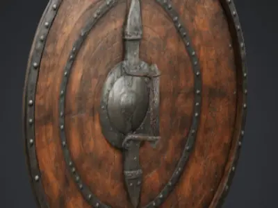 Viking Shield 3D model 8