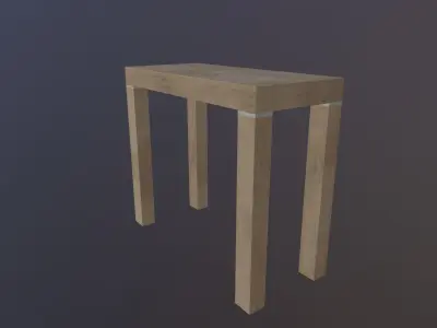 Wooden Table Low-poly 3D model 3