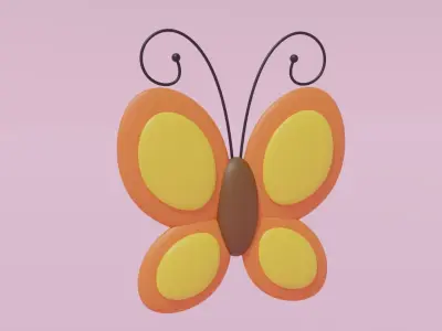 Cartoon Butterfly 3D model purchase