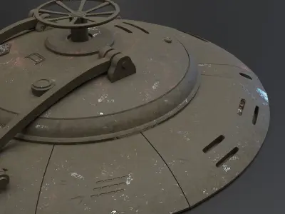 PRB Damaged Tank Hatch Low-poly 3D model