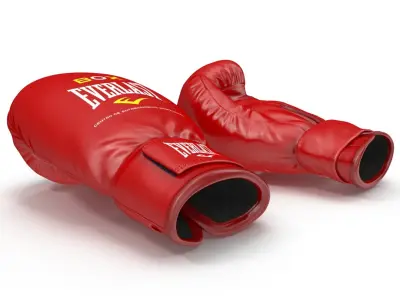 Boxing Gloves Everlast Red 3D model