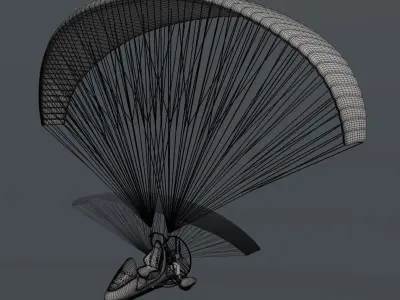 Powered Paraglider 3D model shop