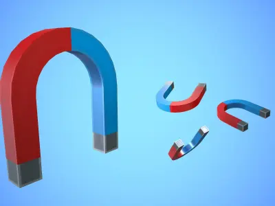 MAGNET CARTOON STYLIZED Low-poly 3D model
