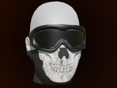 Military Mask and Goggles Ghost Design Low-poly 3D model