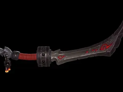 Stylized Sword - Game Ready - Low Poly  - PBR 3D Model Low-poly 3D model