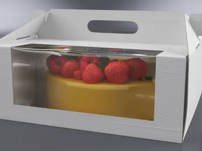 Glazed Berry Cake in Window Box 3D model