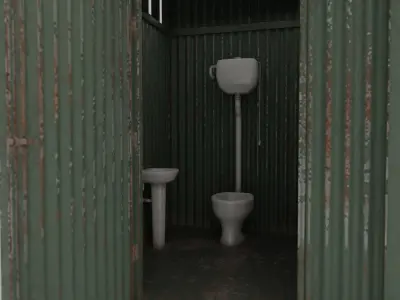Outhouse Toilet  - Low Poly Low-poly 3D model