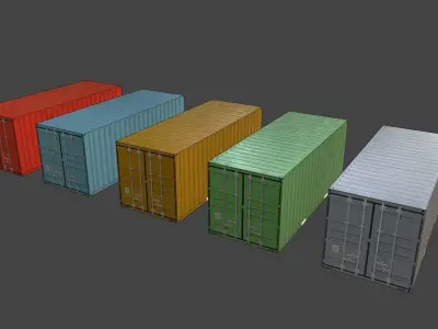 Containers Ultra Low Poly Low-poly 3D model