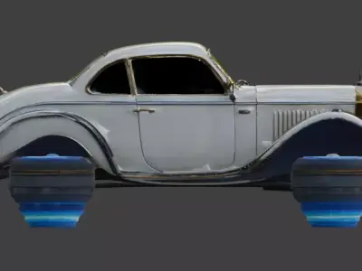  Sci-Fi Hover Brass Era Car 3D Model Low-poly 3D model