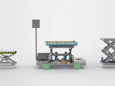 Scissor lifting platform machine Assembly 3D model