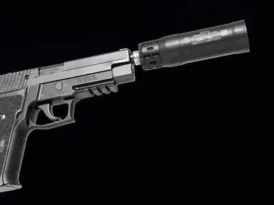 Gemtech Lunar 9 Handgun Suppressor Low-poly 3D model