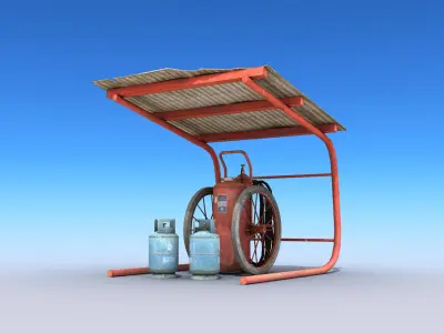 Fire Extinguisher Low-poly 3D model 20