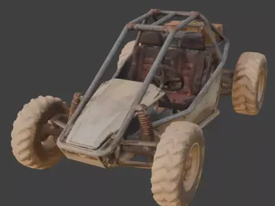 Wild West Sand Buggy Low-poly 3D model