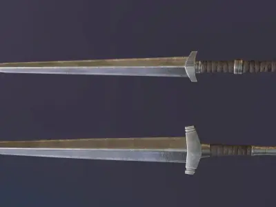 Two low-poly swords 3D models Low-poly 3D model