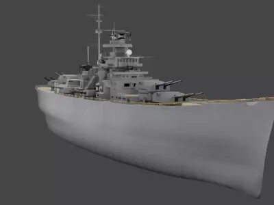 bismarck battel ship 3D model