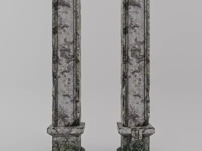 Ancient Pilar Modular Low-poly 3D model