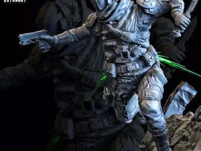 Wall Running Soldier 100mm 3D print model