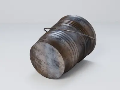 Rusty Metal Bucket 3D model