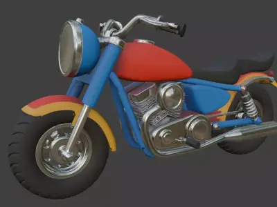Cartoon Motorcycle 3D Model 3D model 4