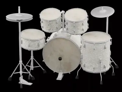 Complete Drum Set Free low-poly 3D model