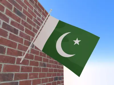 Islamic Republic of Pakistan flag 3D model