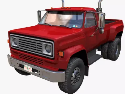 Heavy truck pickup Low-poly 3D model