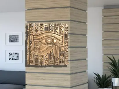 COPY OF OLD EGYPT HIEROGLYPHS EYE HORUS CARVED BOARD 3D print model