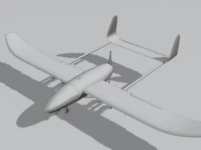 Fixed Wing UAV Drone Free 3D model