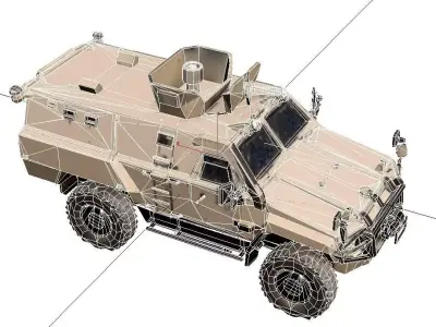 Otokar Cobra II Armored Vehicle Low Poly Tactical Model Low-poly 3D model