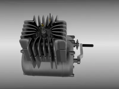Two stroke moped engine 3D model