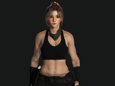AAA 3D REALISTIC FEMALE CHARACTER -  SHOOTER MILITARY GTA 03 Low-poly 3D model