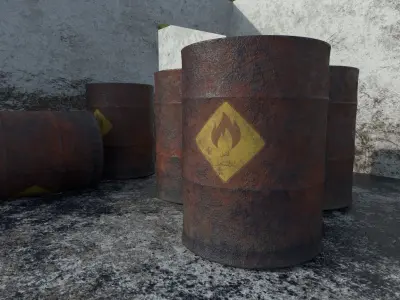 Arabic Old Oil Barrel  Free low-poly 3D model