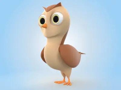 Cartoon Owl 3D model