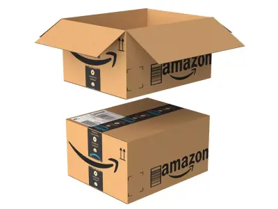 Amazon box 2J PBR 02 Low-poly 3D model