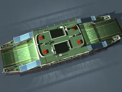 Remote island Car Ferry 3D model