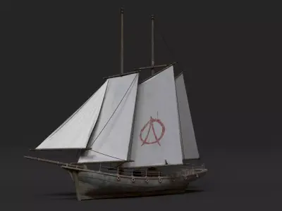 Boat - RBD ready asset - Textured Low-poly 3D model