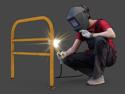 Stylized Welder Character 3D model