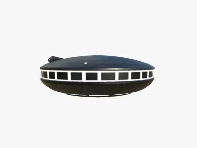 Alien Spaceship UFO A03 Dark Metal - Sci Fi Spacecraft Design Low-poly 3D model