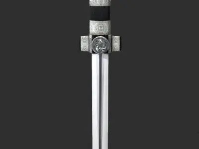 Dagger sword Low-poly 3D model 10